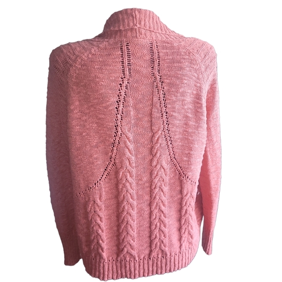 Roxy Pink Open Cardigan with Rounded Hemline XS - Picture 6 of 7